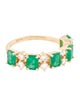 Jewelmak 14K 1.45ctw Emerald & Diamond Band