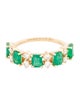 Jewelmak 14K 1.45ctw Emerald & Diamond Band