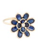 Jewelmak 14K 3.15ctw Sapphire & Diamond Flower Cocktail Ring