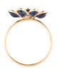 Jewelmak 14K 3.15ctw Sapphire & Diamond Flower Cocktail Ring