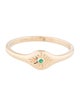 Jewelmak 14K Emerald Evil Eye Band