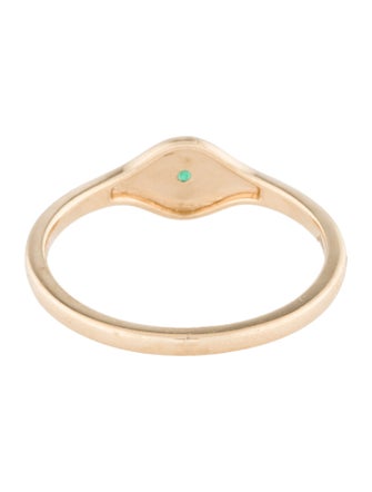 Jewelmak 14K Emerald Evil Eye Band
