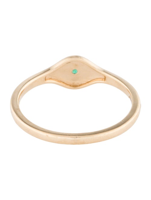 Jewelmak 14K Emerald Evil Eye Band