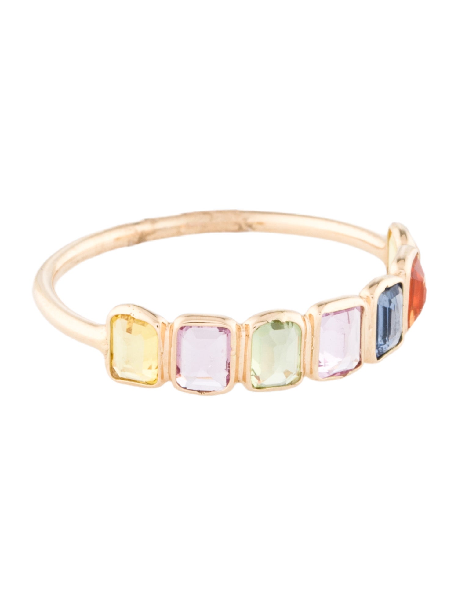 Jewelmak 14K 1.56ctw Sapphire Multi-color Band