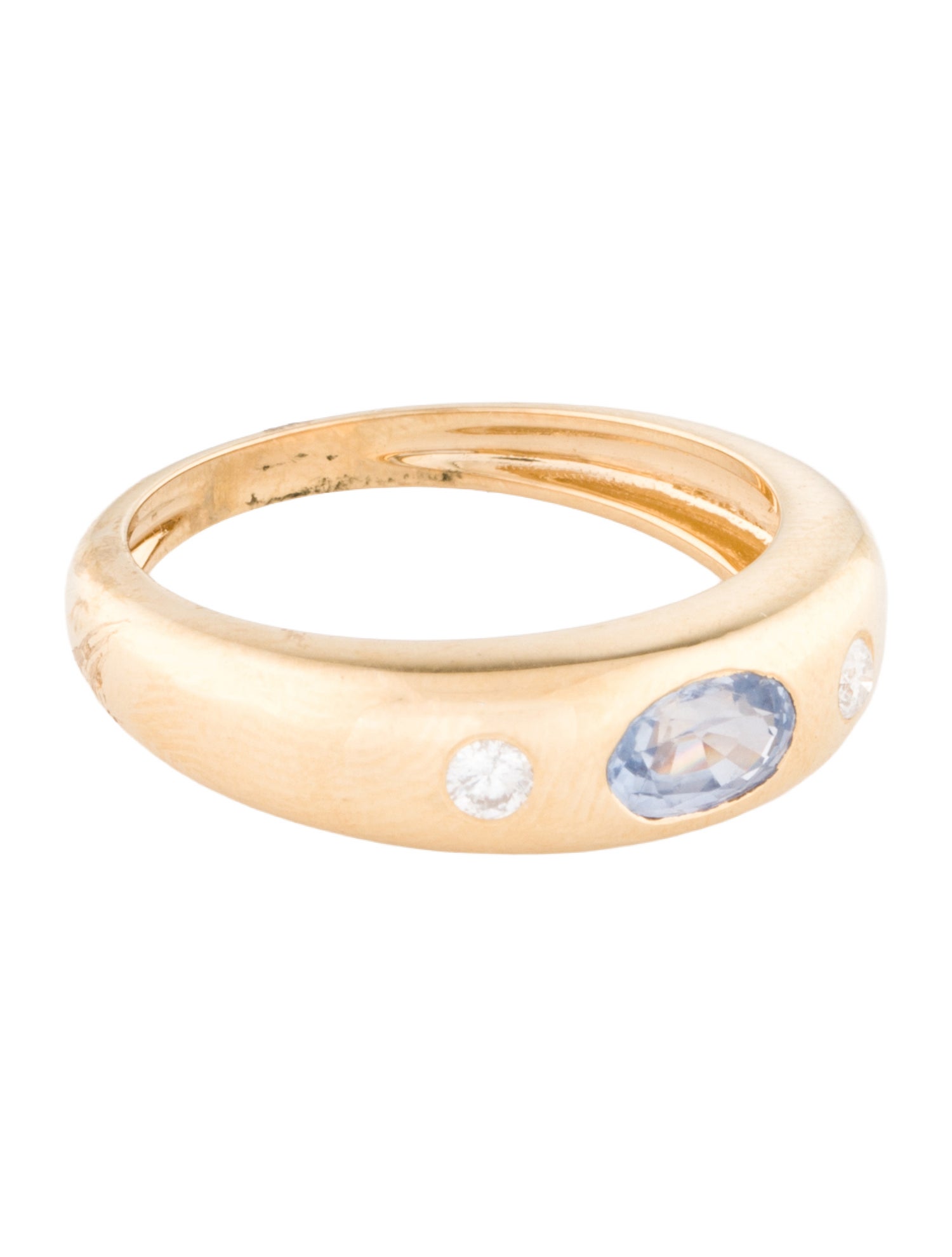 Jewelmak 18K Sapphire & Diamond Band
