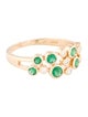 Jewelmak 14K Emerald & Diamond Circle Band