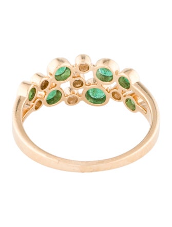 Jewelmak 14K Emerald & Diamond Circle Band