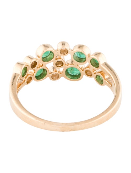 Jewelmak 14K Emerald & Diamond Circle Band