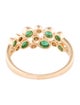Jewelmak 14K Emerald & Diamond Circle Band