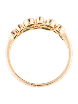 Jewelmak 14K Emerald & Diamond Circle Band