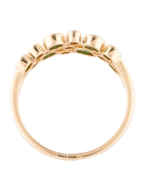 Jewelmak 14K Emerald & Diamond Circle Band