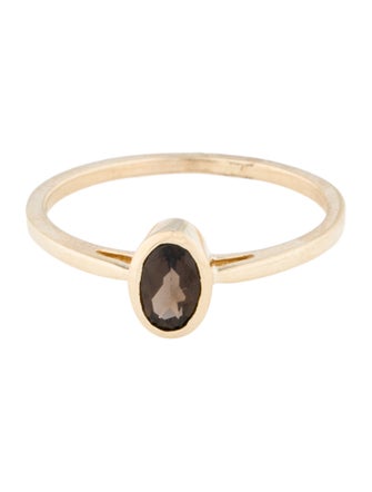 Jewelmak 14K Smokey Quartz Cocktail Ring
