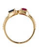 Jewelmak 14K Ruby, Sapphire & Diamond Cocktail Ring