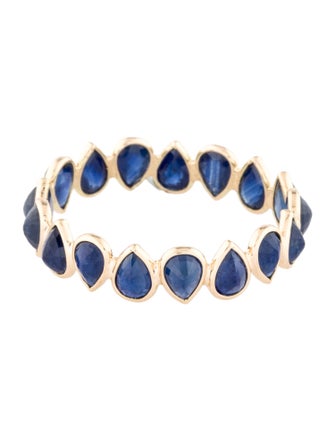 Jewelmak 14K 3.86ctw Sapphire Band