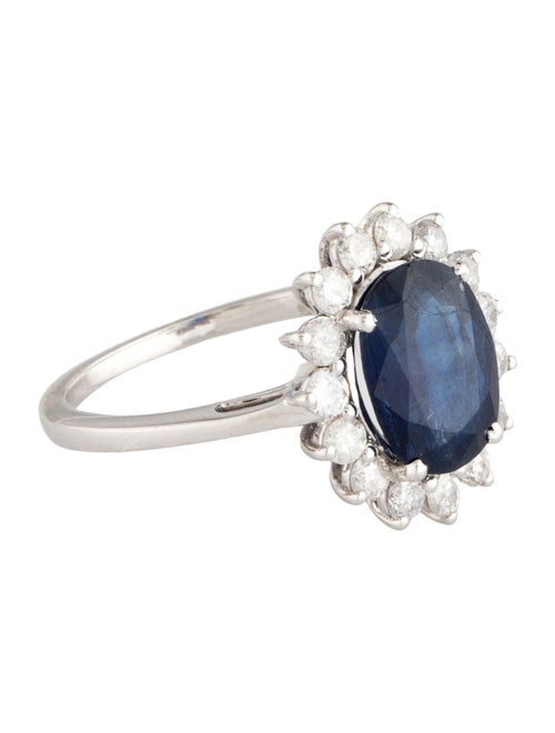 Jewelmak 18K 3.07ct Sapphire & Diamond Cocktail Ring