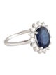 Jewelmak 18K 3.07ct Sapphire & Diamond Cocktail Ring