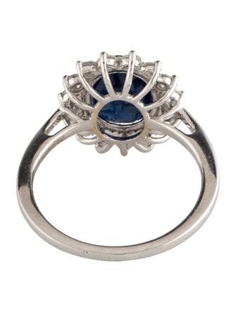 Jewelmak 18K 3.07ct Sapphire & Diamond Cocktail Ring