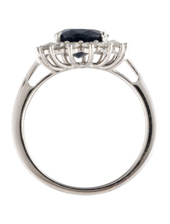 Jewelmak 18K 3.07ct Sapphire & Diamond Cocktail Ring