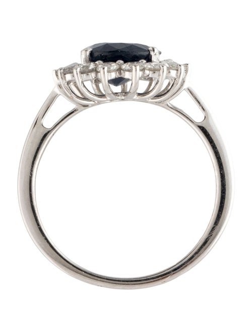 Jewelmak 18K 3.07ct Sapphire & Diamond Cocktail Ring