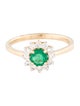 Jewelmak 14K Emerald & Diamond Cocktail Ring
