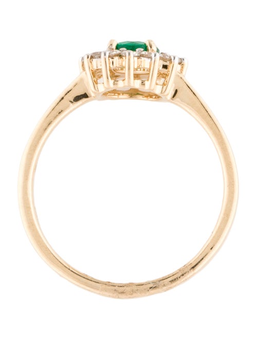 Jewelmak 14K Emerald & Diamond Cocktail Ring