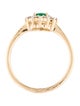 Jewelmak 14K Emerald & Diamond Cocktail Ring