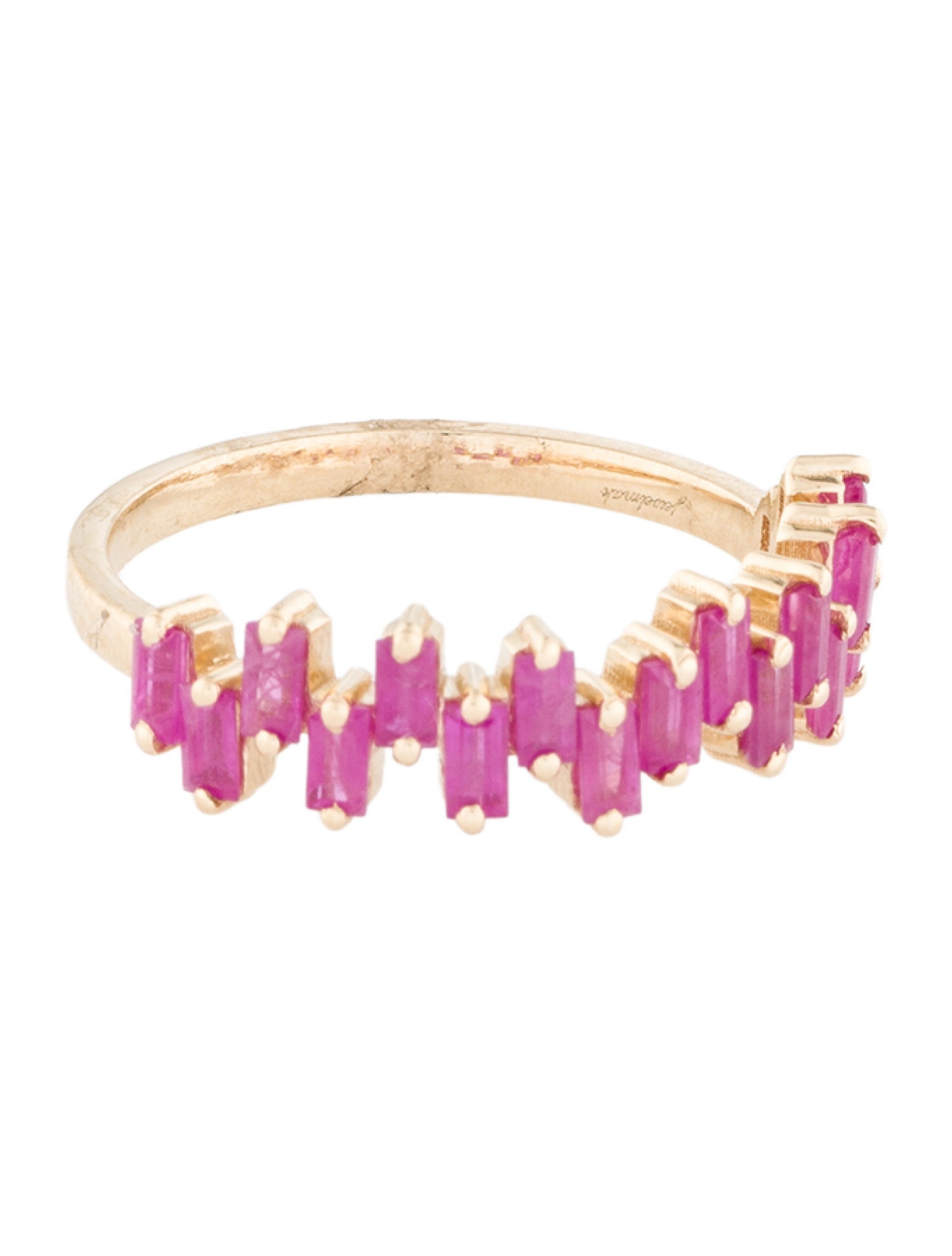 Jewelmak 14K 1.20ctw Ruby Baguette Band