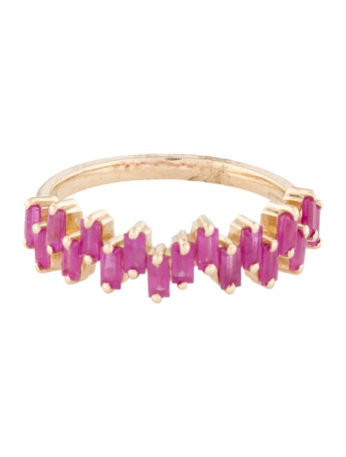Jewelmak 14K 1.20ctw Ruby Baguette Band