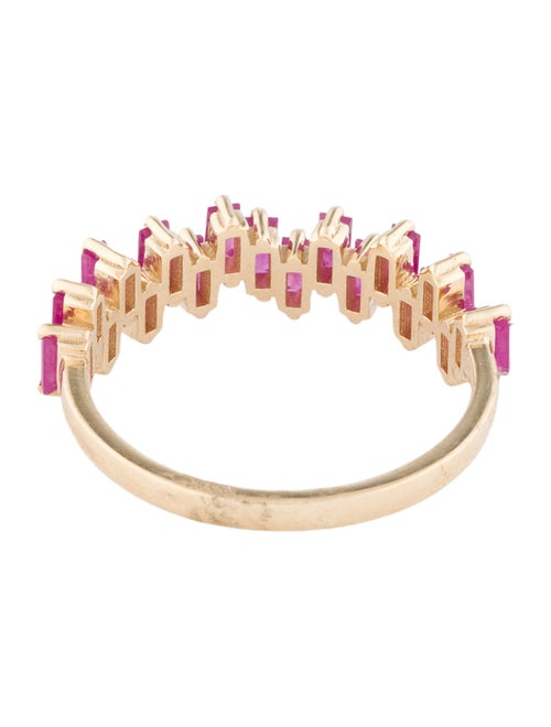 Jewelmak 14K 1.20ctw Ruby Baguette Band