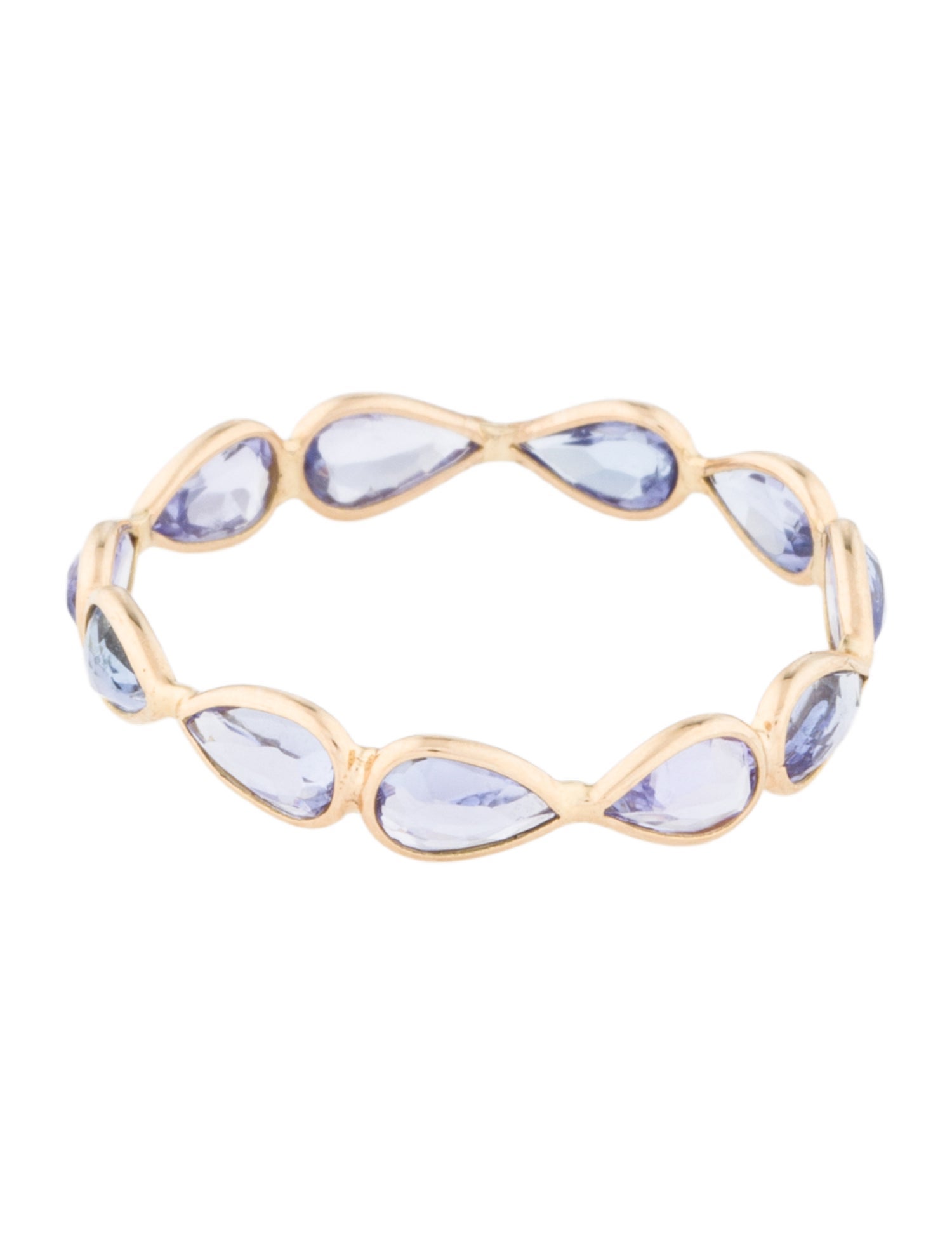 Jewelmak 18K 1.54ctw Tanzanite Eternity Band