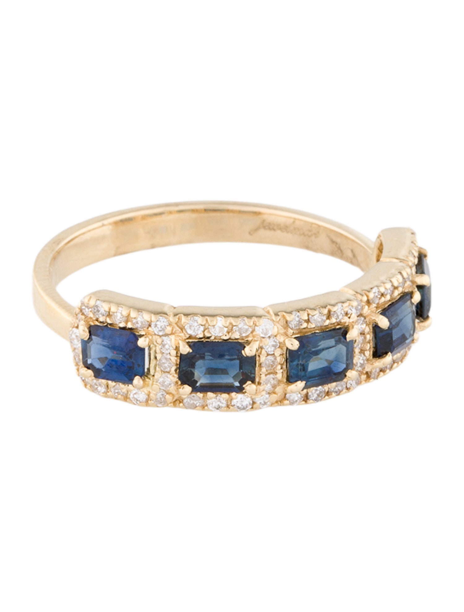 Jewelmak 14K Sapphire & Diamond Band
