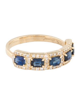 Jewelmak 14K Sapphire & Diamond Band