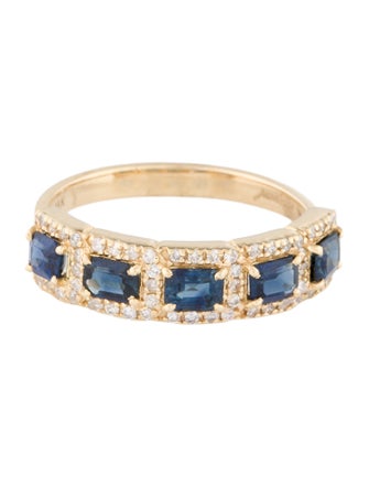 Jewelmak 14K Sapphire & Diamond Band