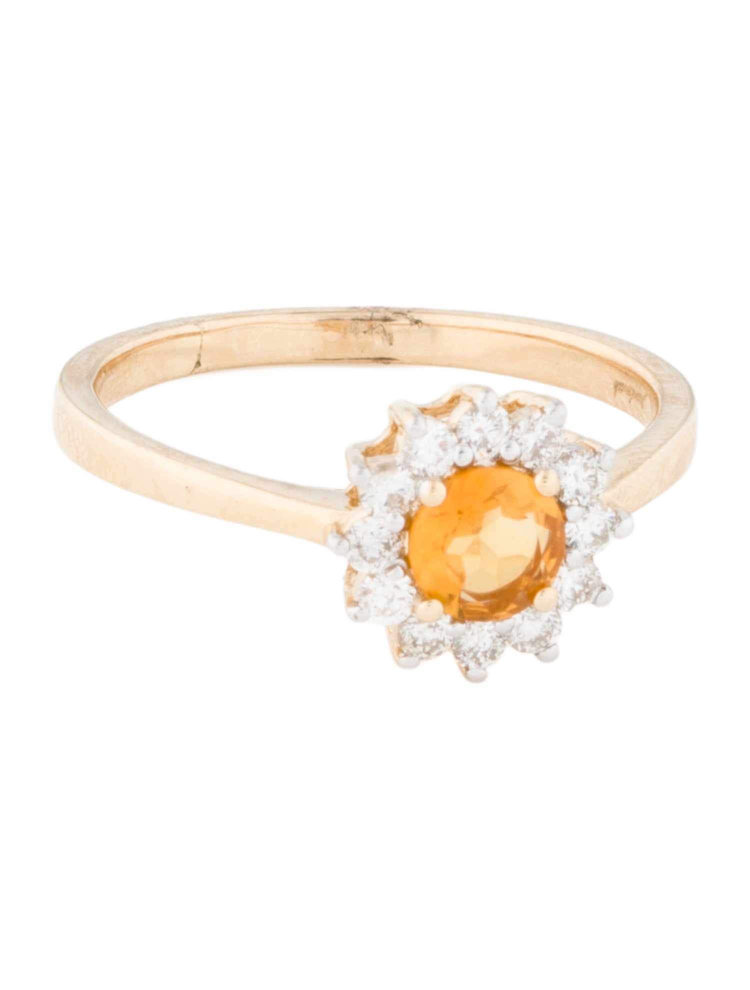 Jewelmak 14K Citrine & Diamond Cocktail Ring