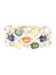Jewelmak 14K Sapphire & Diamond Three-Row Half-Band