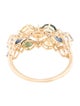 Jewelmak 14K Sapphire & Diamond Three-Row Half-Band