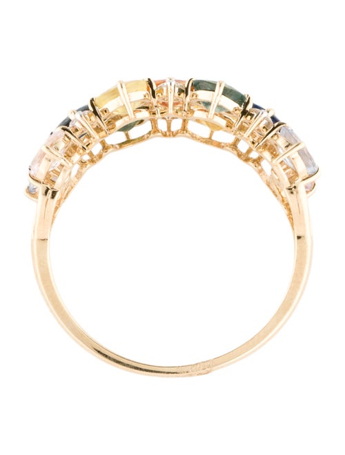 Jewelmak 14K Sapphire & Diamond Three-Row Half-Band