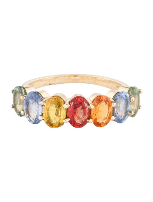 Jewelmak 14K 4.09ctw Sapphire Multi-color Band