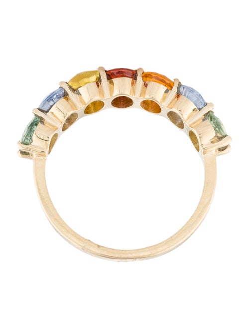 Jewelmak 14K 4.09ctw Sapphire Multi-color Band