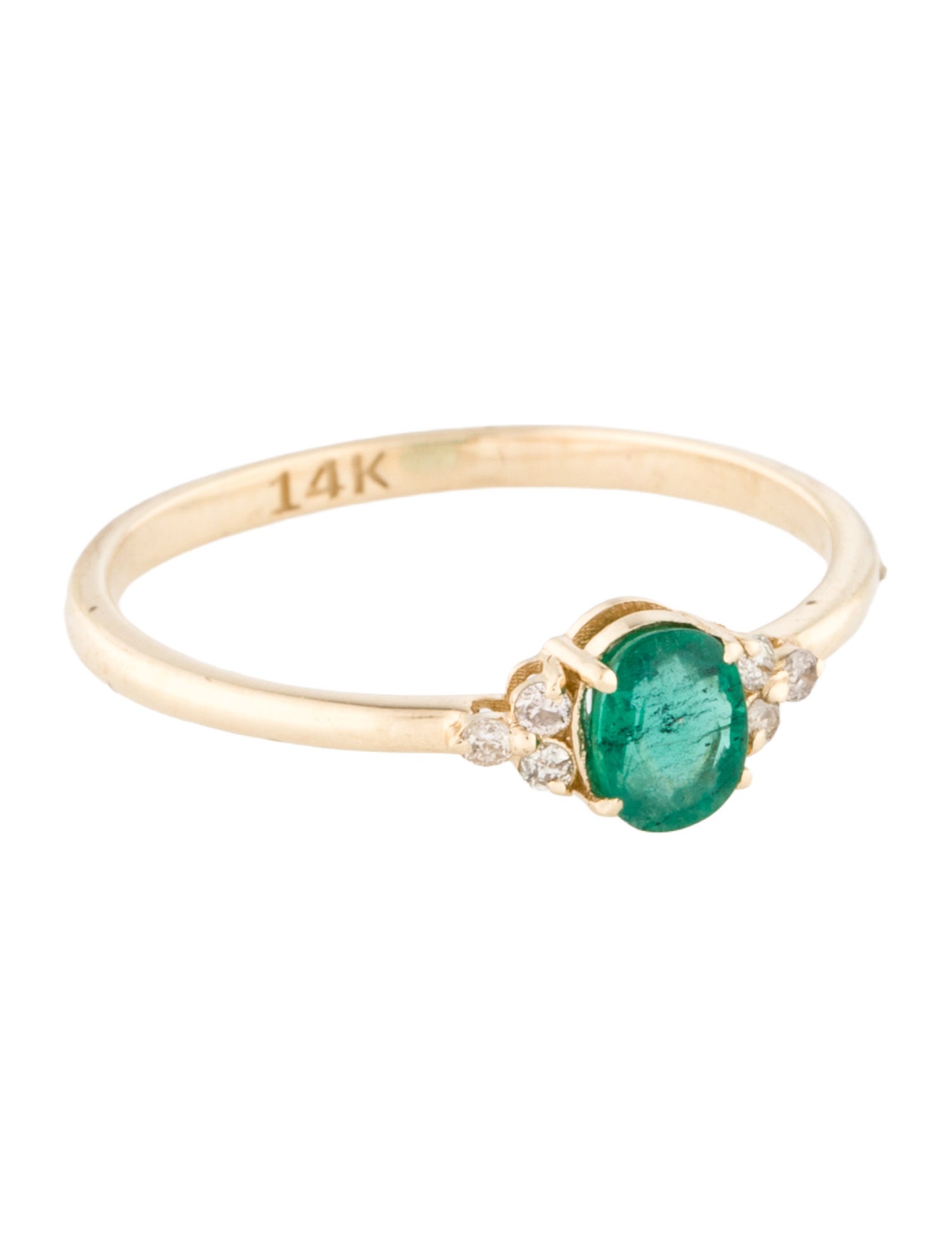 Jewelmak 14K Emerald & Diamond Cocktail Ring