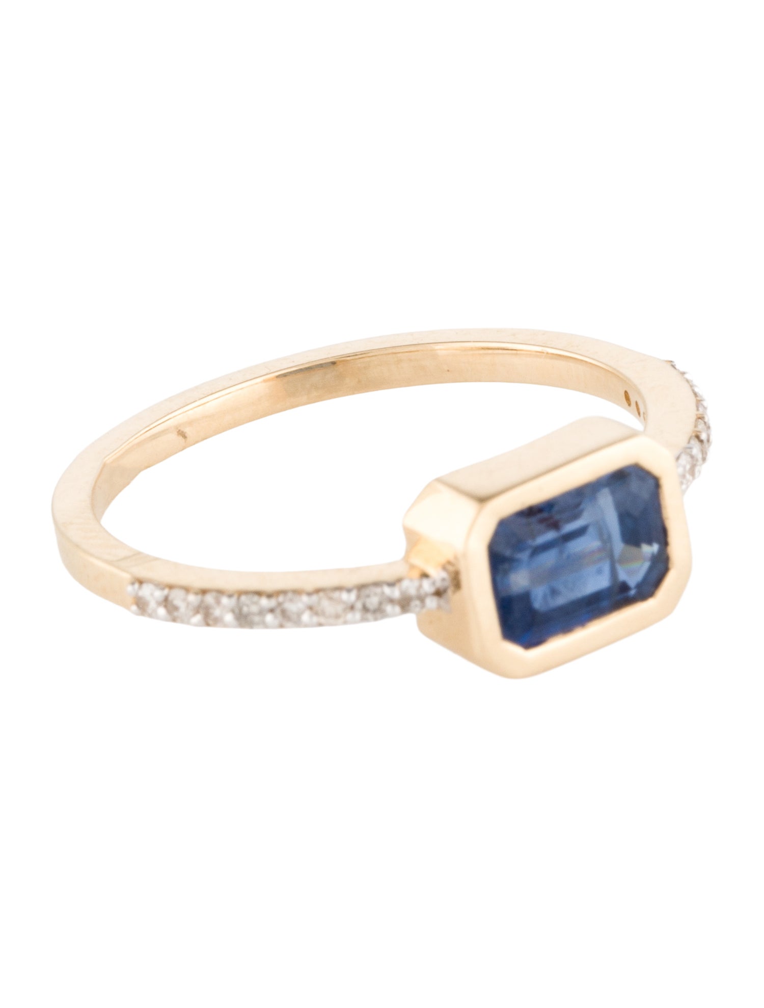 Jewelmak 14K 1.18ct Sapphire & Diamond Cocktail Ring