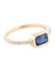 Jewelmak 14K 1.18ct Sapphire & Diamond Cocktail Ring