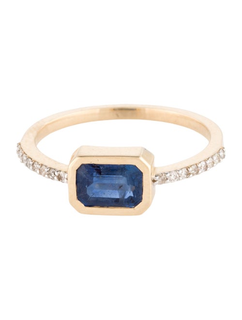 Jewelmak 14K 1.18ct Sapphire & Diamond Cocktail Ring
