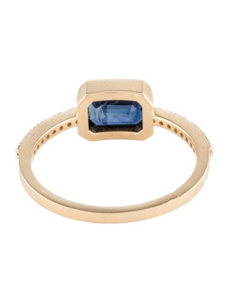 Jewelmak 14K 1.18ct Sapphire & Diamond Cocktail Ring