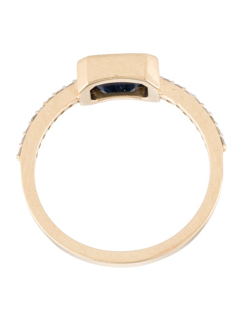 Jewelmak 14K 1.18ct Sapphire & Diamond Cocktail Ring