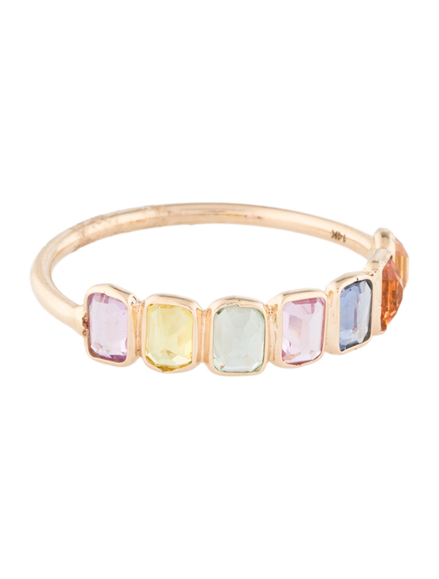 Jewelmak 14K 1.52ctw Sapphire Multi-color Band