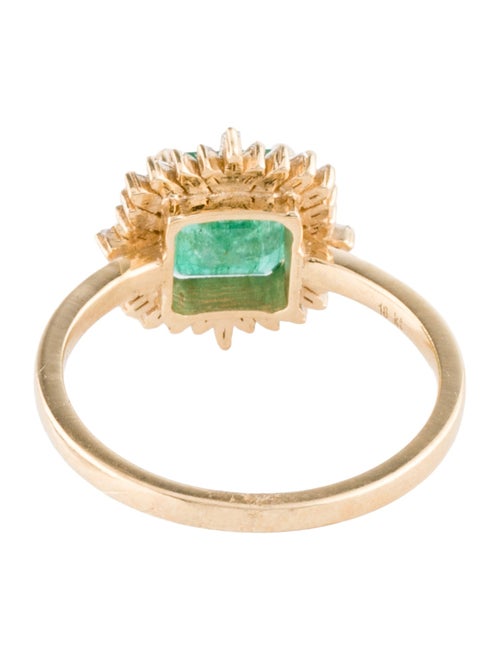 Jewelmak 18K 1.19ct Emerald & Diamond Cocktail Ring