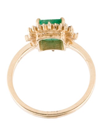 Jewelmak 18K 1.19ct Emerald & Diamond Cocktail Ring