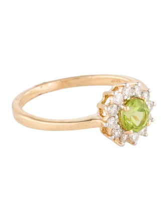 Jewelmak 14K Peridot & Diamond Cocktail Ring