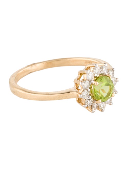 Jewelmak 14K Peridot & Diamond Cocktail Ring